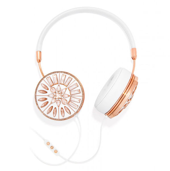 FRENDS x BaubleBar, Rose Gold & White Kaleidoscope Headphones