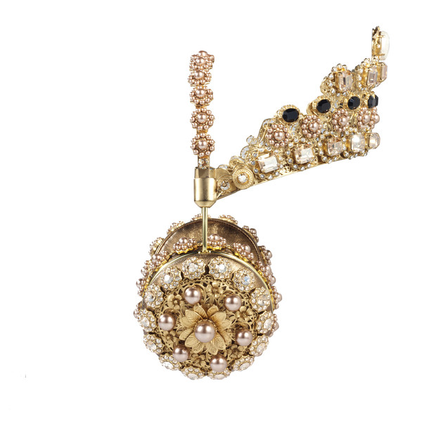 FRENDS x Dolce & Gabbana, Embellished Leather Headphones with Gold Crown