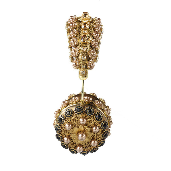 FRENDS x Dolce & Gabbana, Embellished Bronze Leather Headphones