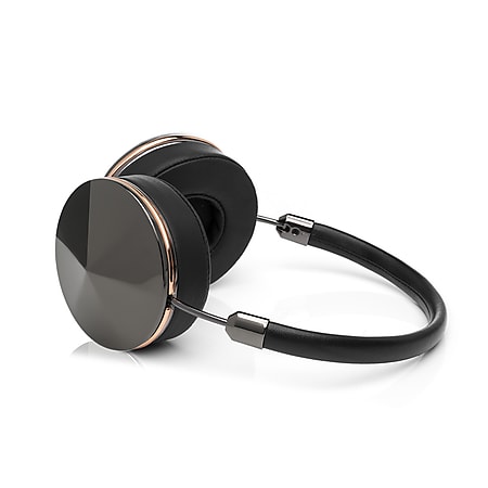 FRENDS Headphones, Taylor Gunmetal Headphones, Gunmetal & Black Leather Detail
