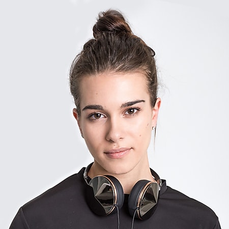 FRENDS Headphones, Taylor Gunmetal Headphones, Gunmetal & Black Leather Detail
