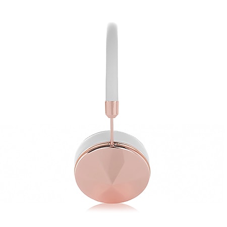 FRENDS Headphones, Taylor Rose Gold Headphones, Rose Gold & White Leather Detail