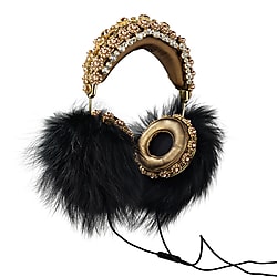 FRENDS Headphones, Dolce & Gabbana Black Fur Headphones