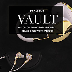 FRENDS Headphones, Vintage Taylor Gold Headphones (NON-INTERCHANGEABLE CAPS) & Ella B Gold Ear-buds
