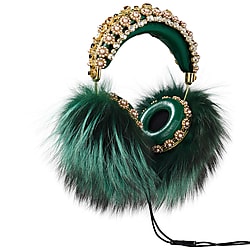 FRENDS Headphones, Dolce & Gabbana Green Fur Headphones
