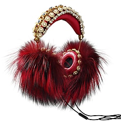 FRENDS Headphones, Dolce & Gabbana Red Fur Headphones