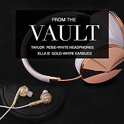 FRENDS Headphones, Vintage Taylor Rose Headphones (NON-INTERCHANGEABLE CAPS) & Ella B Gold Ear-buds