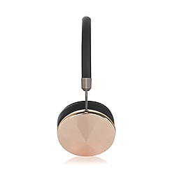 FRENDS Headphones, Taylor Rose Gold Headphones, Gunmetal & Black Leather Detail