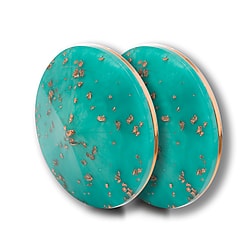 FRENDS Headphones, Taylor  Caps: Rose Gold Flakes, Green Aqua Resin