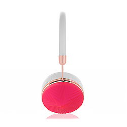 FRENDS Headphones, Taylor Rose Gold Headphones, Sacred Geo Neon Pink & White Leather Detail