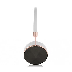 FRENDS Headphones, Taylor Etched Gunmetal Headphones, Rose Gold & White Leather Detail