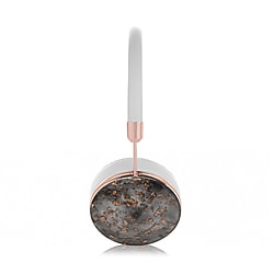 FRENDS Headphones, Taylor Rose Gold Flakes, Smoke Resin Headphones, Rose Gold & White Leather Detail