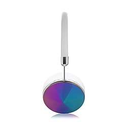 FRENDS Headphones, Taylor Oil Slick Headphones - Silver & White Leather Detail